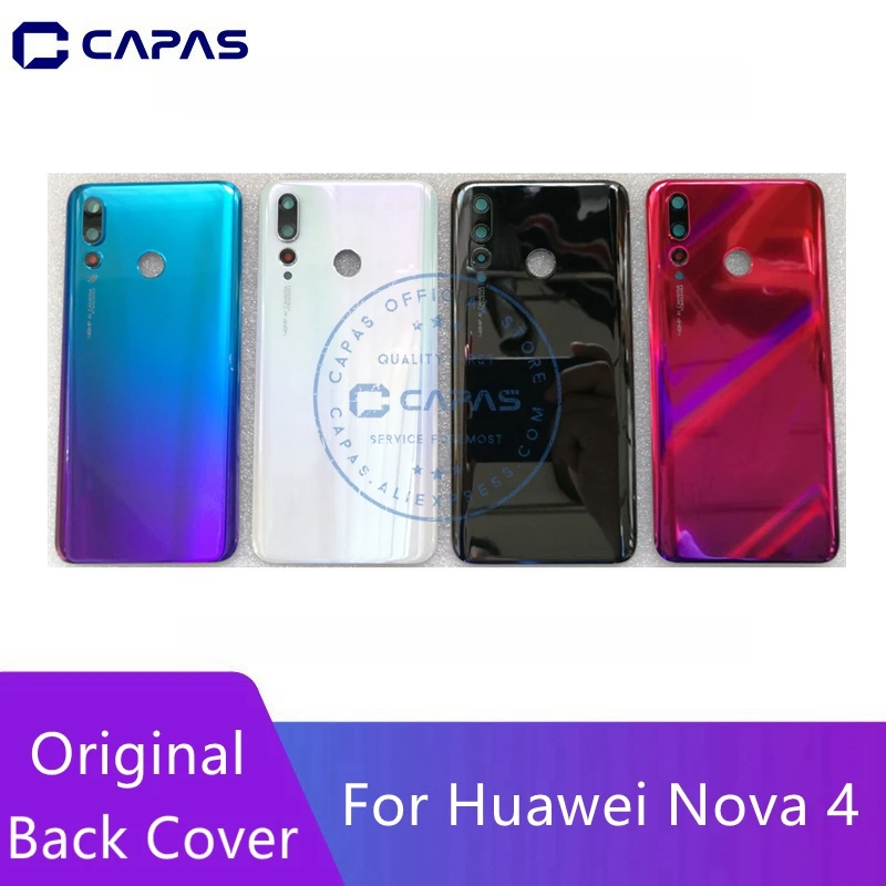 Оригинальная задняя крышка аккумулятора для Huawei Nova 4 + стекло камеры Замена