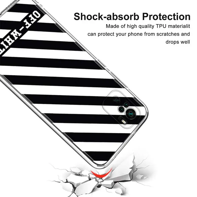 

Transparent Cover OFFS Ow Brand For Xioami Redmi Note 10 10S 9T 9S 9 8T 8 7S 7 6 5A 5 4X 4 Pro Max Phone Case