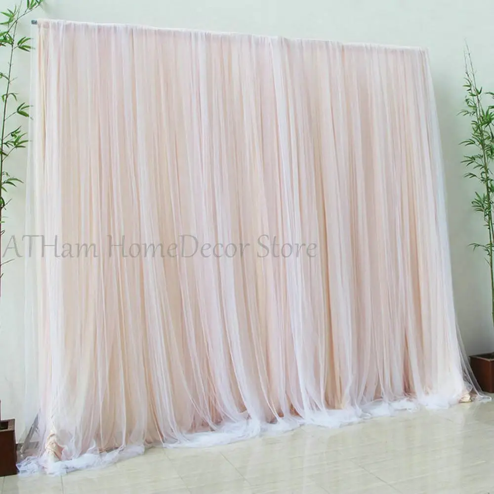Sliver Gray Tulle Chiffon Backdrop for Bridal Shower Wedding Ceremony Curtains Photo Booth Background | Дом и сад