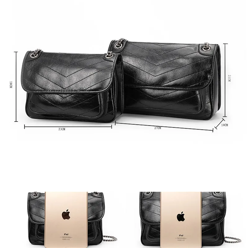 

Women's Luxurious Designer New Fashion Wax&Oil Leather Chain Strap Flap Messenger Bag Shoulder Bag Crossbody Bag Office Daily