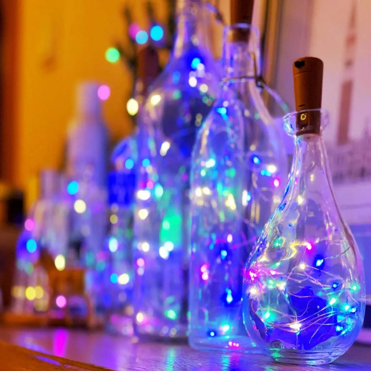 

LED Fairy Lights String 2M 20 LEDs Cork Shape Christmas Lights 10pcs/lot Wine Bottle New Year Festoon Indoor Wedding Room Decor