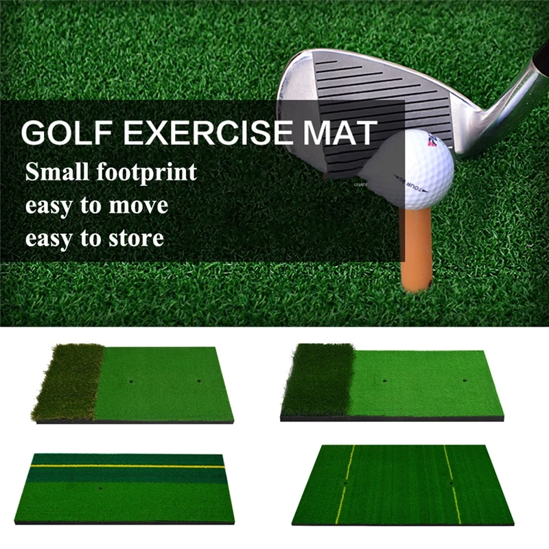 

Indoor Golf Practice Mat Residential Training Artificial Grass Golf Exercise Mat Practice Rubber Tee Holder Golf Mat Pad Traine