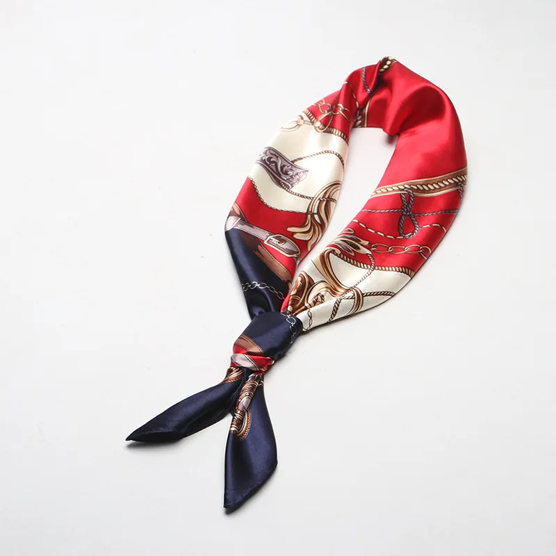 Шелковые шарфы 90 см для женщин мягкий женский шейный платок с ремнем из