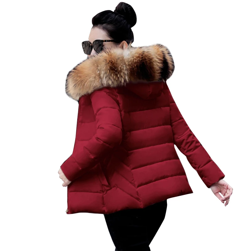 Большой Мех 2019 парки женские тонкие зимние пальто утепленные хлопковые зимняя