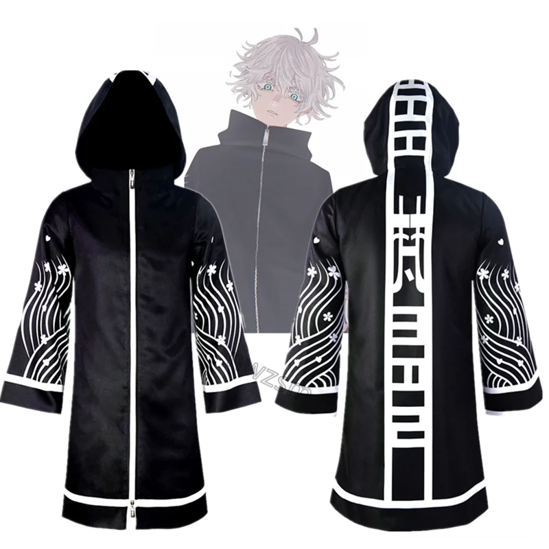 

Tokyo Revengers leader Wakasa Imaushi Cosplay Black hooded Cloak Costume Uniform Top Halloween Men Women Carnival Suit