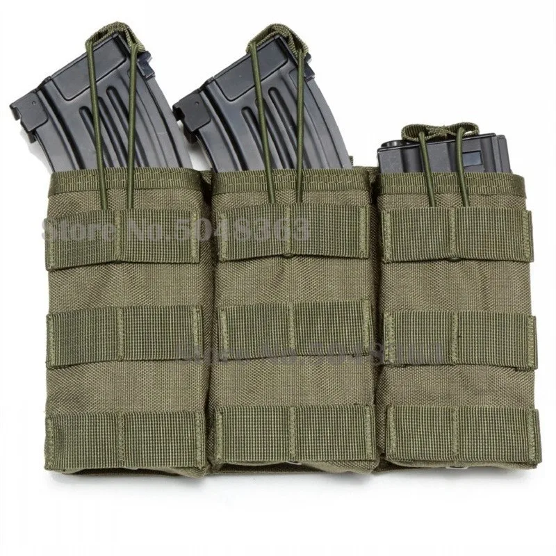 

Tactical Nylon MOLLE Triple Open-Top Magazine Pouch FAST AK AR M4 FAMAS Mag Pouch Airsoft Military Paintball Equipmen
