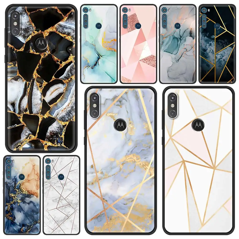 

Case for Motorola Moto G9 Play One Fusion Plus G8 Power Lite Soft Cover Hype G Stylus E6s E7 Phone Funda Marble Line Art Coque