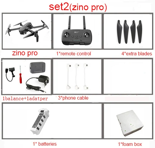 HUBSAN Zino Pro gps 5G Wi-Fi 4 км FPV Дрон р/у вертолет со стальным корпусом в формате 4K UHD, Камера 3-осевому гидростабилизатору 2,4 ГГц Беспроводной RC Дрон Квадрокоптер RTF - Цвет: set2