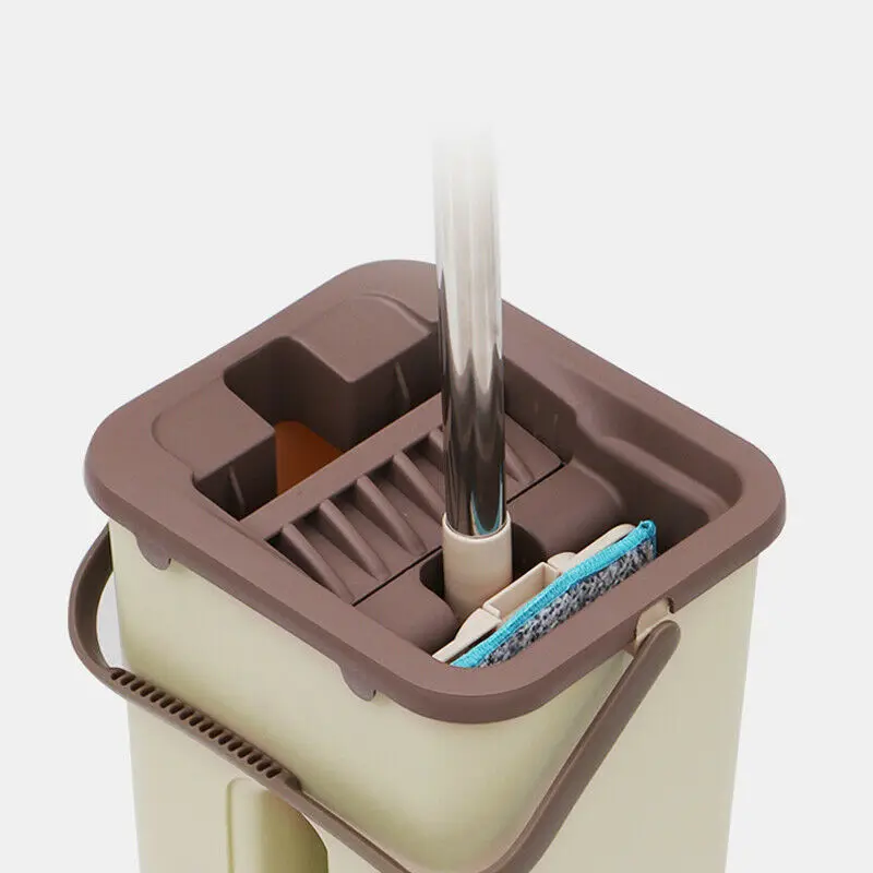 

Cleaning Microfiber Mops with Bucket Hand Free Wringing Floor Clean Tool Kit PLDI889