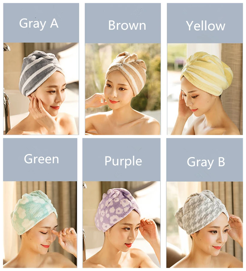Полотенце для волос обертывание тюрбана микрофибра быстрый сушильный душ анти