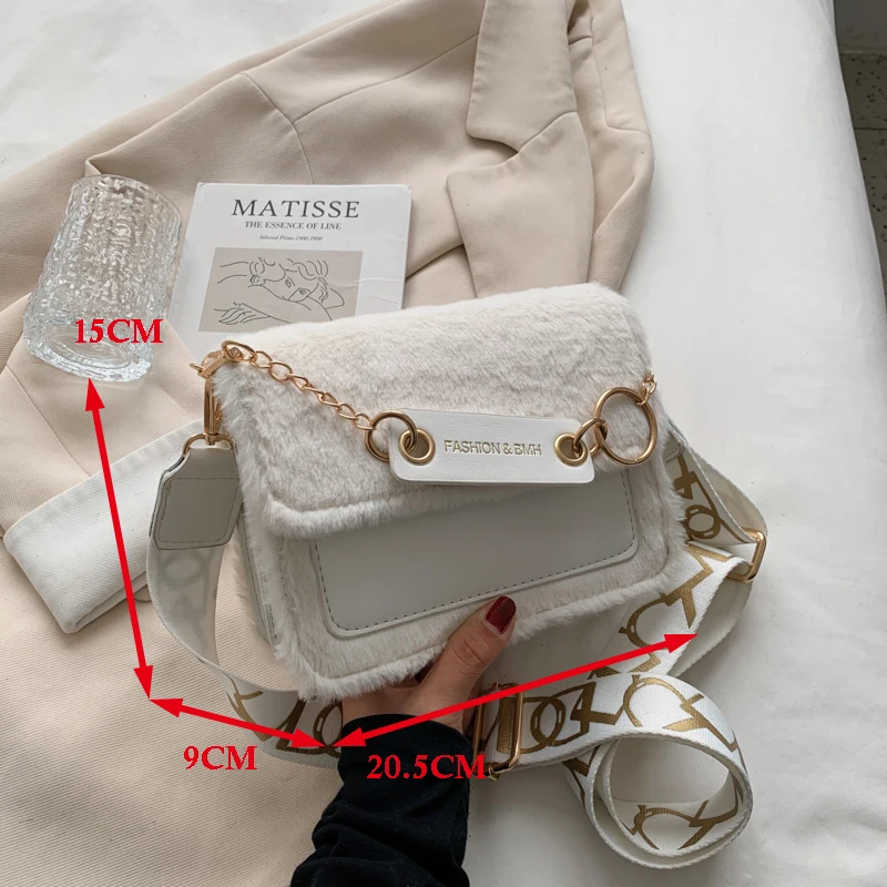 

2022 Vintage Plush Women's Handbags Fashion Lambswool Pu Leather Shoulder Messenger Bags for Women Casual Design Female Tote Bag
