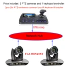 IP-камера, 1080P, 60fps, PTZ, DVI, SDI, 20-кратный зум для конференц-связи и 5-дюймовый ЖК-дисплей, 3 контроллера Axis сетевая клавиатура