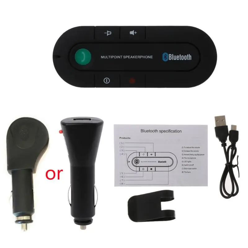 

Car Bluetooth 4.1 Version Hands-free Phone Bluetooth Receiver Music Player Sun Visor EDR Carless Kit Aux Bluetooth