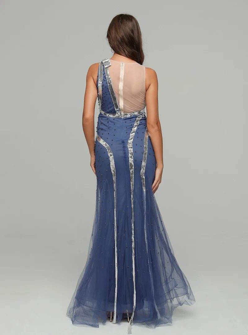 

Long Dress Elegant Celebrity Fashion Night Club Wedding Party Dresses Women Autumn Winter Sexy Dress Beading Sequin