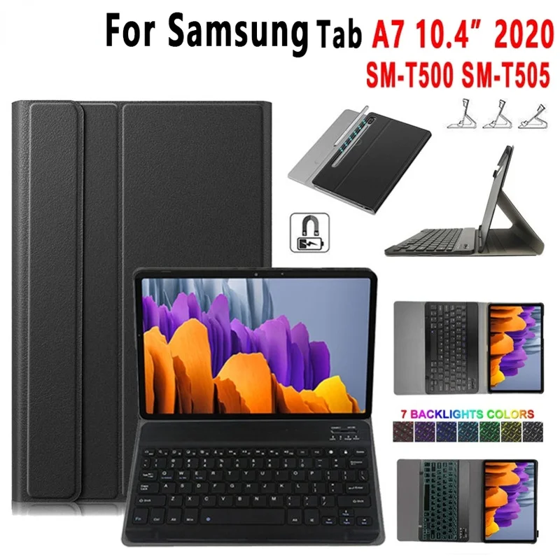 

For Samsung Galaxy Tab A7 10.4 2020 Keyboard Case Ultra thin Bluetooth Keyboard Cover for SM-T500 SM-T505 T500 T505 Tablet Case