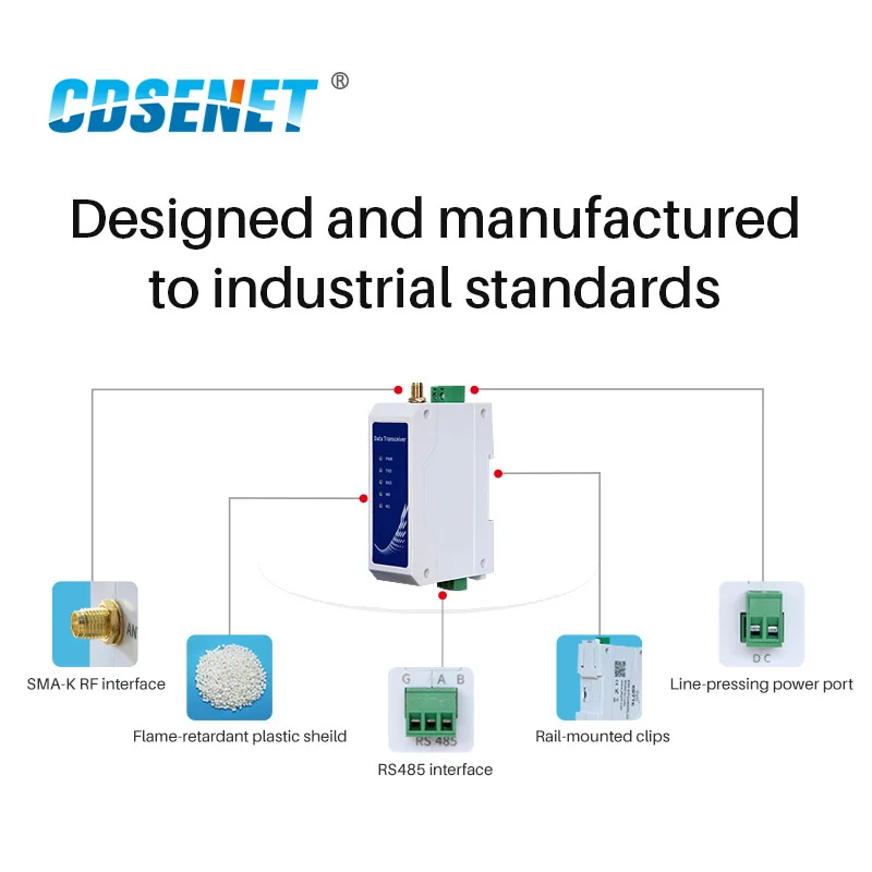 LoRa RS485 Modbus Modem 433Mhz 20dBm CDSENET E95-DTU(433L20P-485) 3km Long Range Anti-interference Wireless Radio Station