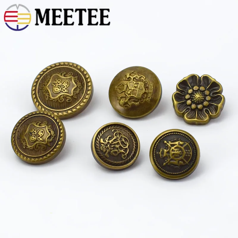 Meetee 50 шт. 12 5-25 мм пластиковые бронзовые круглые пуговицы с хвостовиком пальто