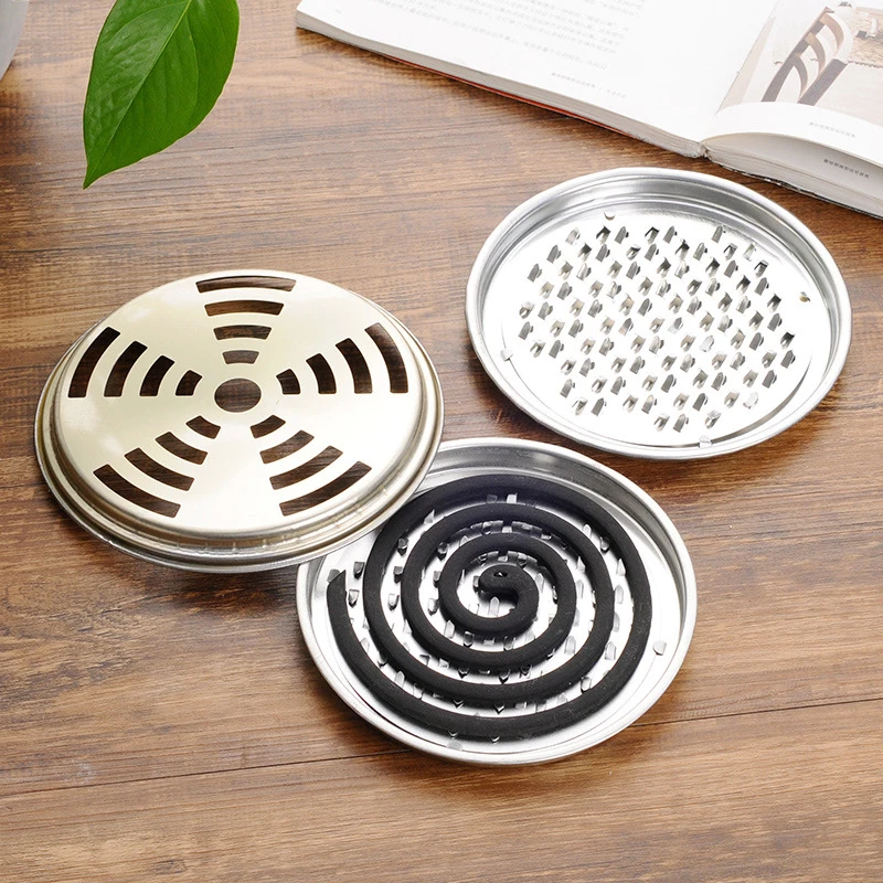 

Portable Mosquito Coils Holder Large Hotel Metal Repellent Rack With Cover Saft Mosquito Coil Tray Summer Anti-mosquito Supplies