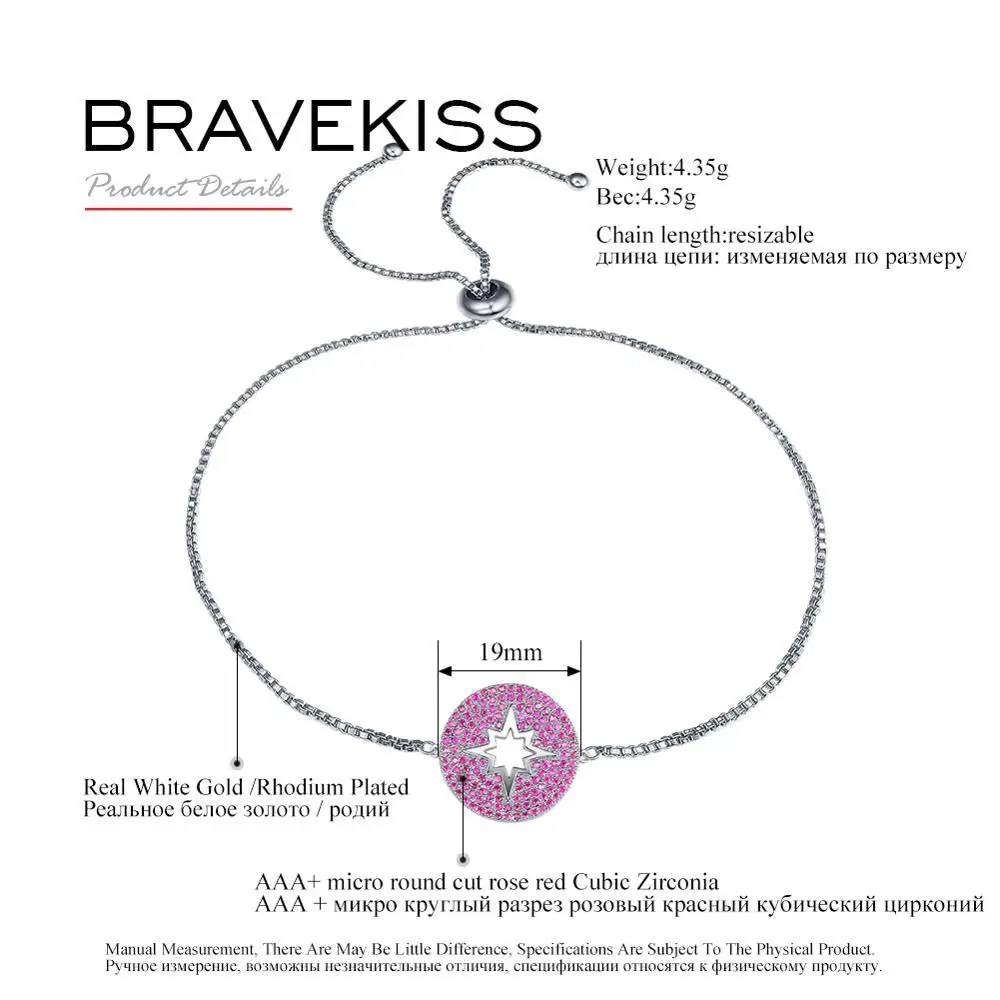BRAVEKISS винтажный Шарм Круглый Красный австрийский ящик цепь горный хрусталь
