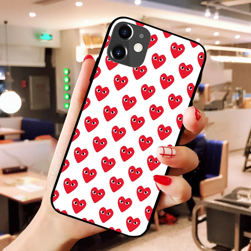 

Luxury COMME des GARCONS TPU Soft Phone Case for iPhone 11 pro XS MAX 8 7 6 6S Plus X 5S SE 2020 XR 12 mini 12 Pro Max