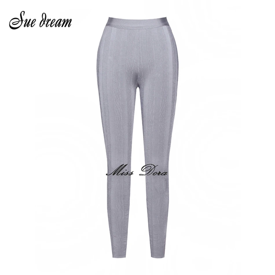 2020 сексуальные женские серые жаккардовые серебряные полосатые бандажные штаны