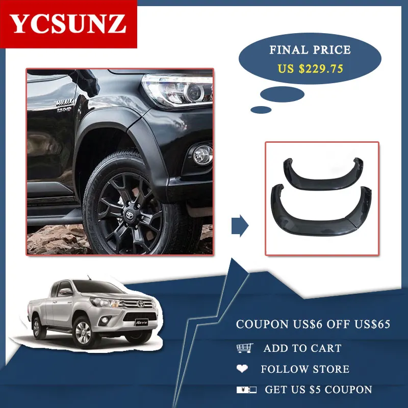 АРКА колеса из углеродного волокна крыло Фарес Брызговики для Toyota Hilux Revo SR5