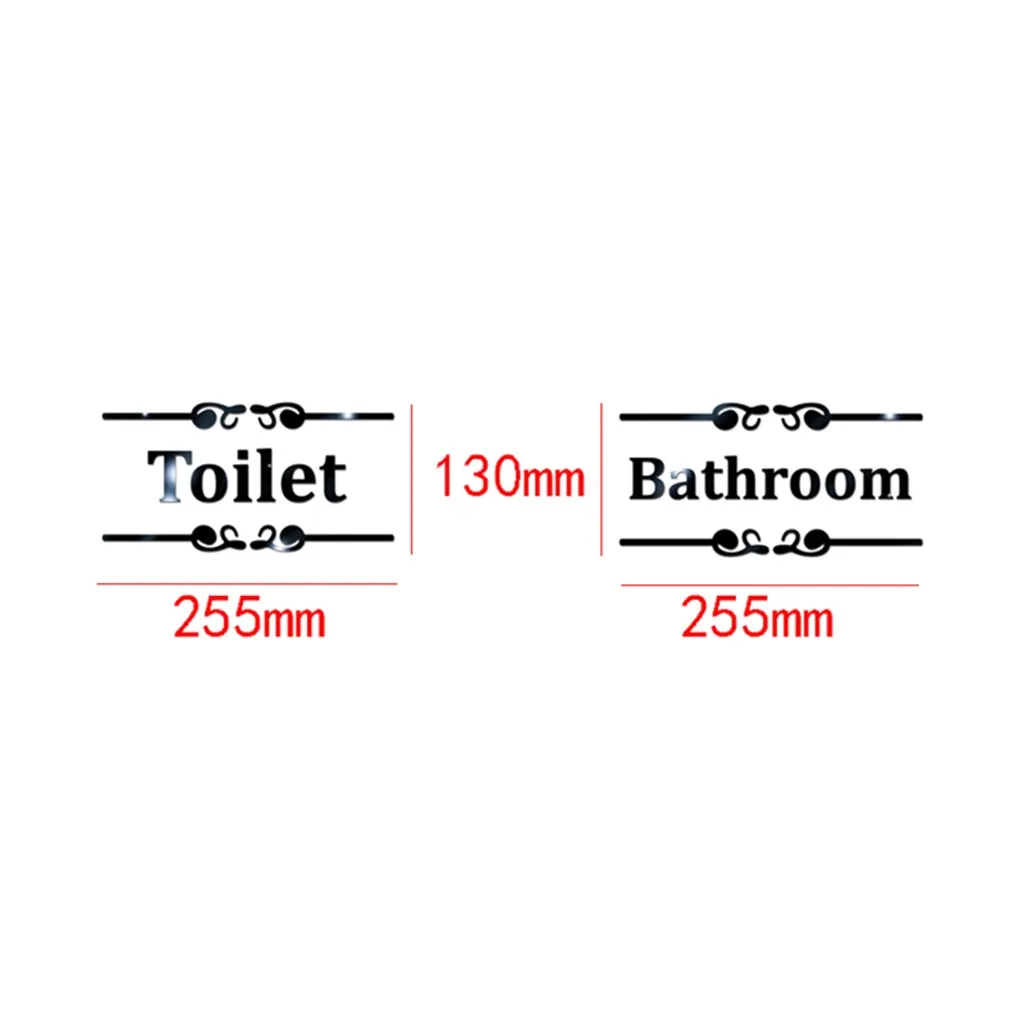 3D Toilet Door Stickers Acrylic Home Bathroom Shop Restaurant Hotel Tips Mirror Adesivo De Parede Wall | Дом и сад