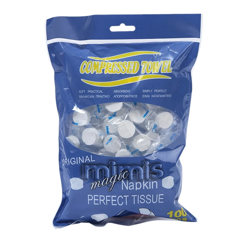 100 шт. одноразовые сжатые полотенца таблетки капсулы мочалка путешествия Кемпинг