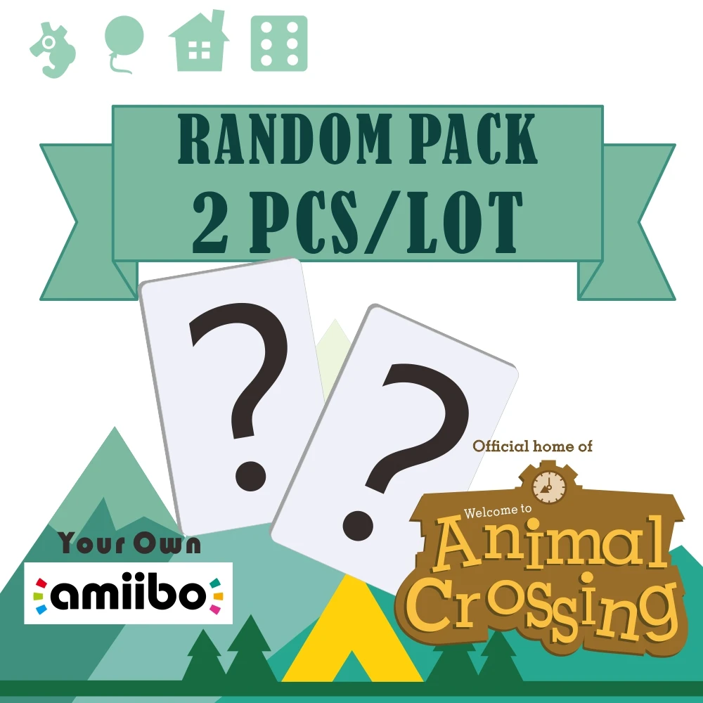 Случайная Доставка 2 шт. карточка для скрещивания животных Amiibo NS игр Amibo