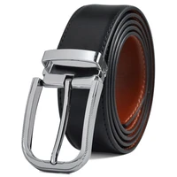 2020 high quality mens high end design leather mens belt 2 buckle double sided business mens belt and exquisite box
