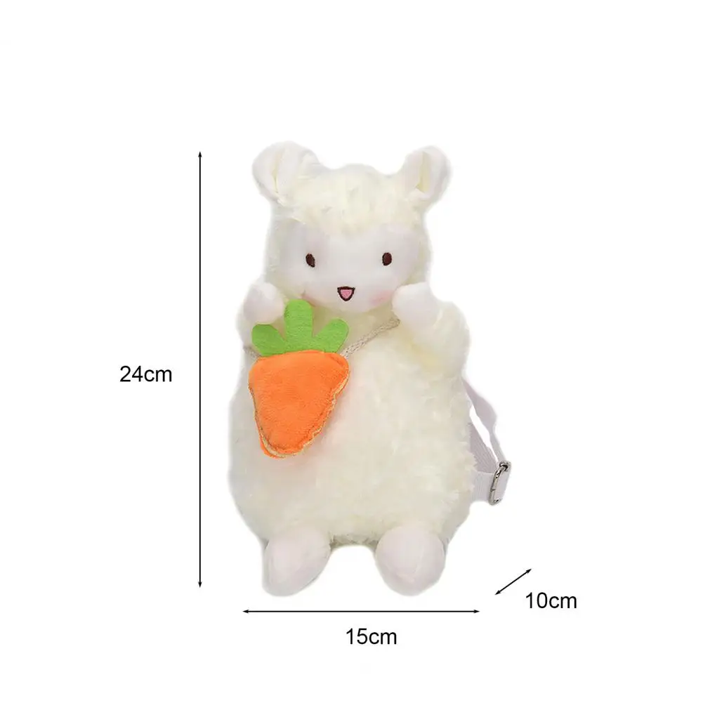 

Crossbody Bag Sheep Shape Large Capacity Plush Women Cartoon Animal Design Handbag for Daily Life