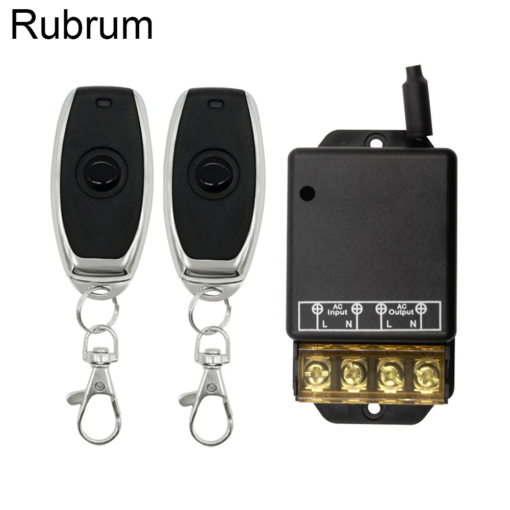 Беспроводной пульт дистанционного управления Rubrum, 433 МГц, 220 В светильник 1 кнопка, приемник, водяной насос, 30 А, пульт дистанционного управления