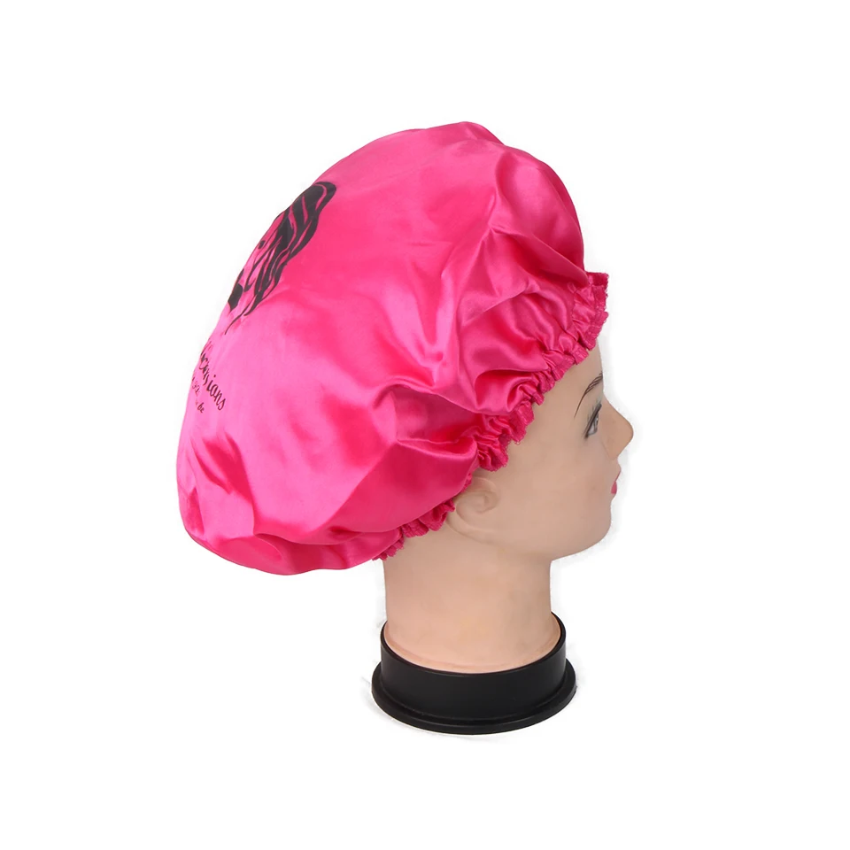 

Customized logo name printing double layer satin cap bonnet,women Human virgin Hair extensions bundle wigs sleep protect bonnet