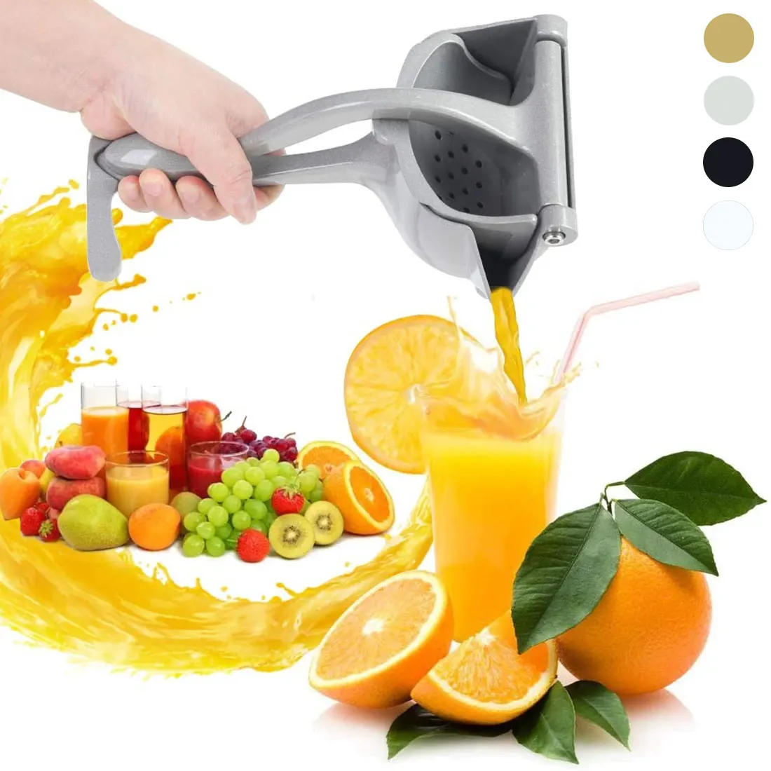 

Multicolors Stainless Steel Mini Handheld Fruit Juicer Manual Portable Juice Squeezer Household Durable Kitchen Tool Accessories