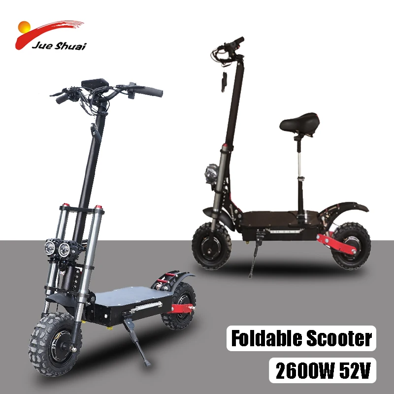 

Foldable Electric Scooter 2600W / 3200W 52V / 60V Dual Motor 11 Inch Wheel Trottinette Electrique Powerful Skateboard E-Bike