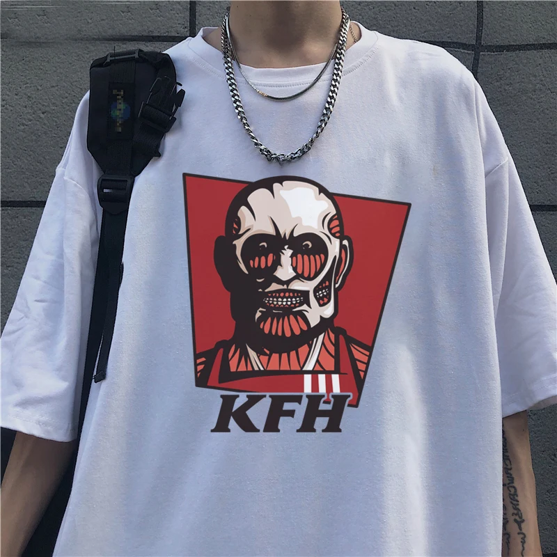 

Футболка с принтом аниме «атака на Титанов», женская, мужская, летняя, повседневная, в стиле Харадзюку, манга графическое