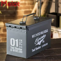 outdoor camping charcoal storage box waterproof dustproof toolbox retro ammunition chest sealed storage box