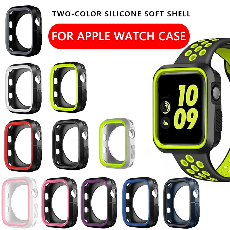 MDNEN 42 мм 38 мм анти-осенний чехол для Apple Watch чехол для Iwatch 1 2 3 4 Мягкий силиконовый чехол 40 мм 44 мм спортивный Чехол
