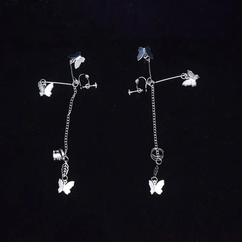 Женские серьги бабочки из цинкового сплава модные клипсы ювелирные
