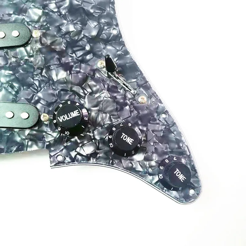 Набор черных жемчужин для электрогитары Pickguard и SSS загруженные Предварительно