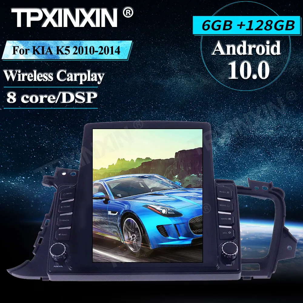 구매 기아 K5 128-2010 용 6 + 2014G 테슬라 스타일 차량용 멀티미디어 플레이어, 안드로이드, 무선, 카플레이, 스테레오 수신기, 라디오, GPS, 내비게이션