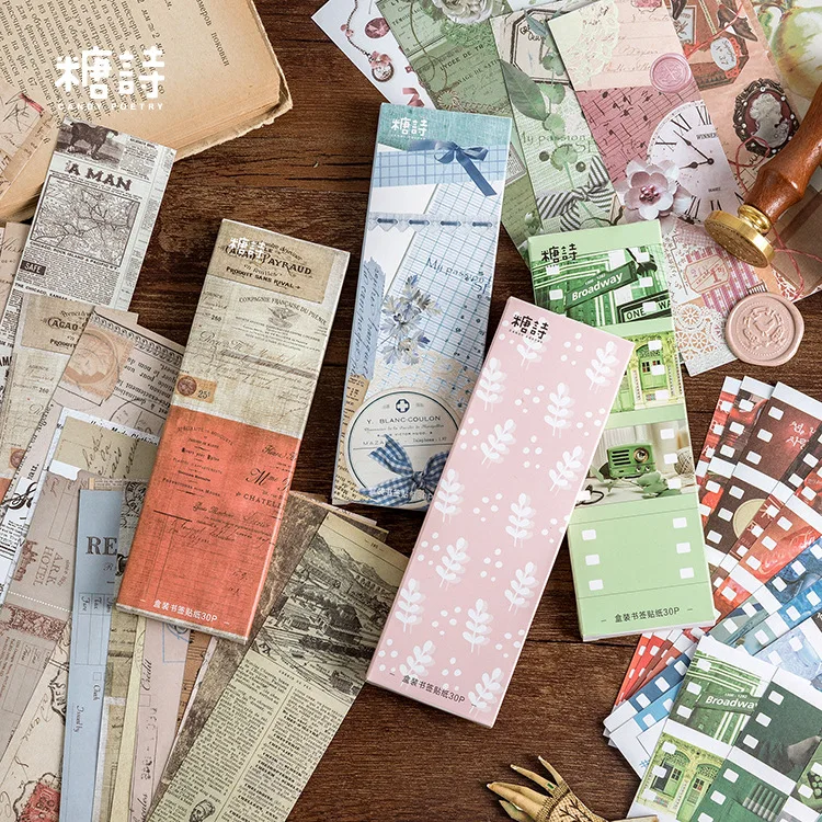 30 листов/упаковка бумажные наклейки закладки для заметок|Канцелярские наклейки|
