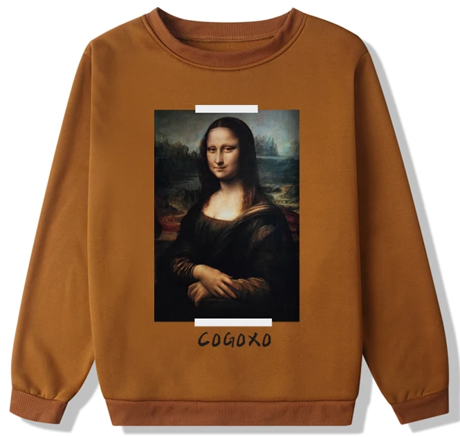 

COGOXO NEW men Clothing Sweatshirt girl Hoodie Tee Womens Pullover Plaid Tops Autumn Sweatshirts Round Neck large Hoodies mn1