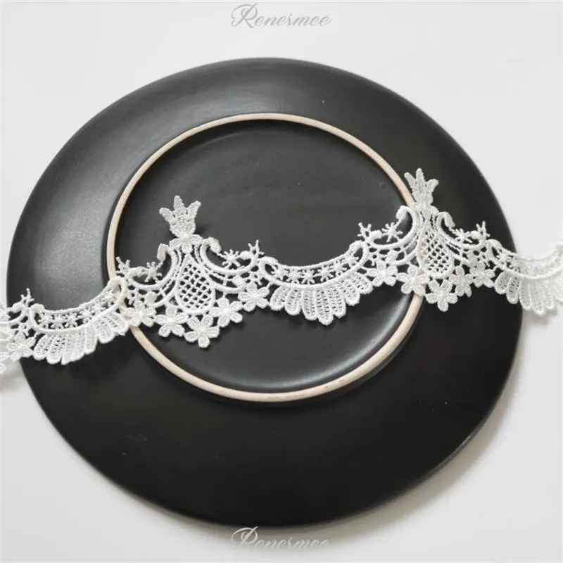 3 ярдов Новое поступление слоновая кость полиэстер ткань цветок Venise Венецианская