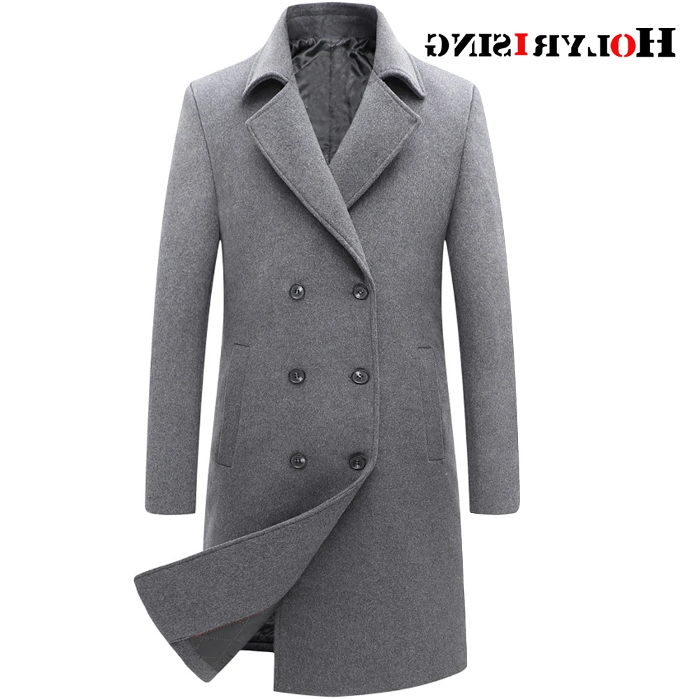 

Зимнее шерстяное мужское пальто, новинка 2020, Мужская двубортная деловая куртка, полупальто из смешанной шерсти, мужской Тренч, пальто 19455