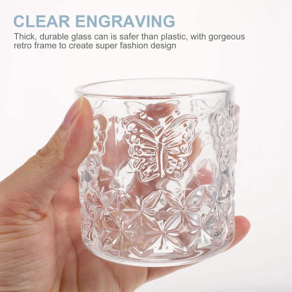 

2Pcs Embossed Pattern Storage Jar Practical Jewelry Box Cotton Swab Container