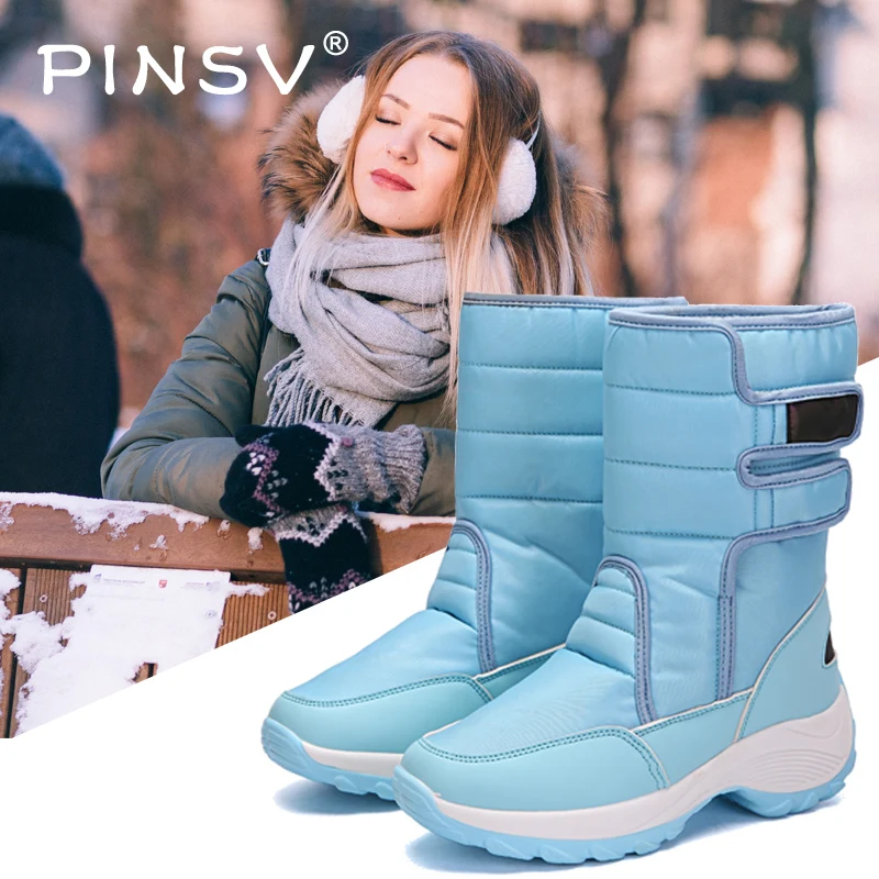 PINSV/зимние сапоги 2019 г. Женские зимние теплая зимняя обувь женские ботинки на