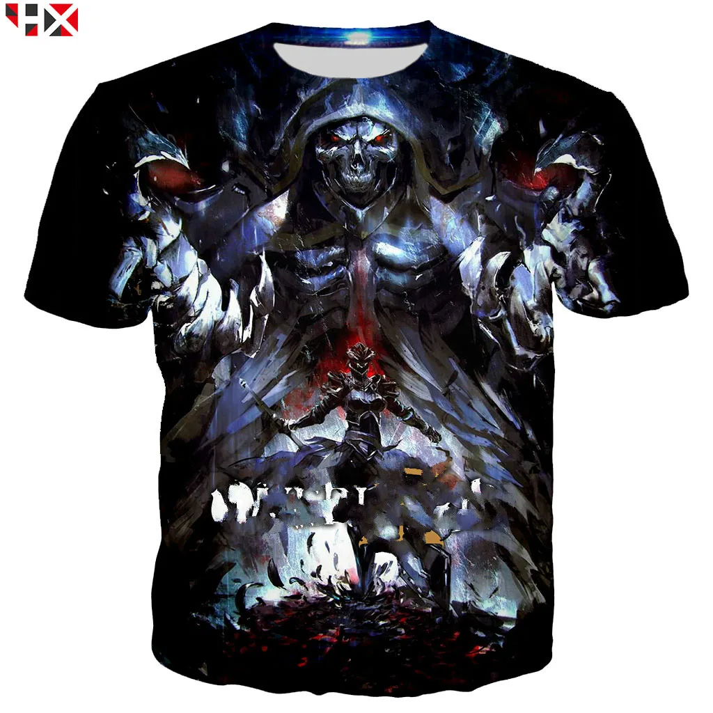 3D принт персонаж аниме Overlord Повседневное Стиль футболка Для мужчин/Для женщин Харадзюку уличная одежда летние топы; пуловеры для маленьких детей S205