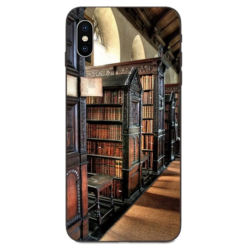 Для Apple iPhone 11 X XS Max XR Pro 4 4S 5 5S SE 6 6S 7 8 Plus ТПУ протектор книжная библиотека кожа