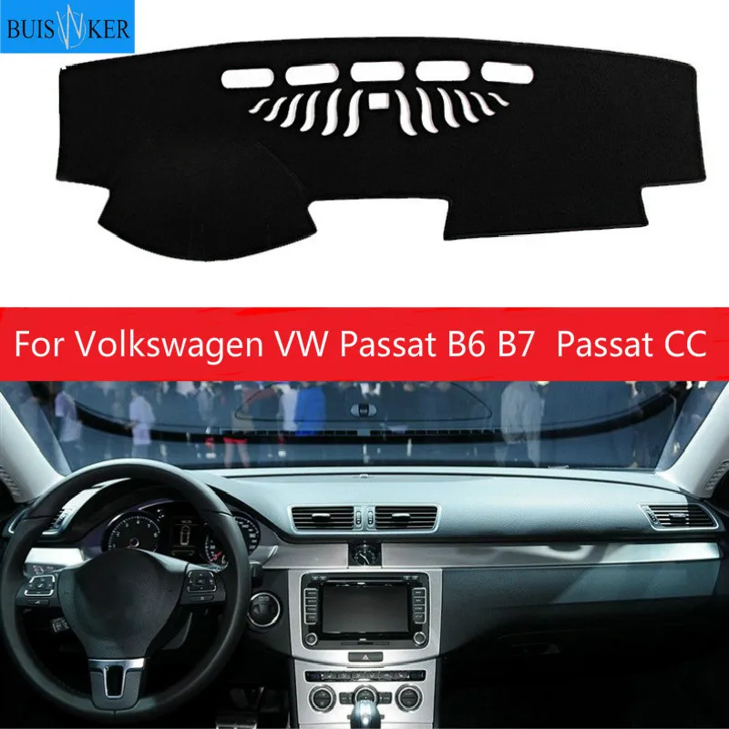 Для Volkswagen VW Passat B6 B7 06 15 CC 09 17 крышка приборной панели автомобиля коврик панель Dashmat